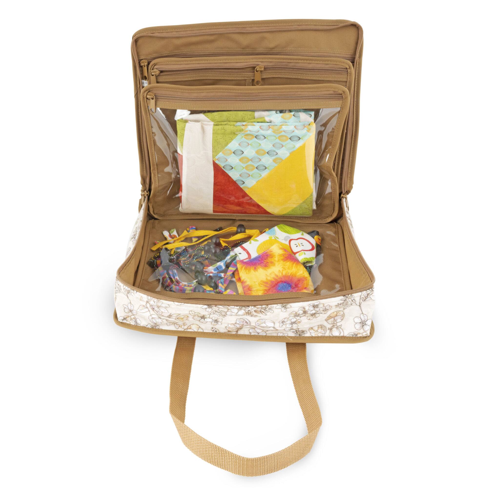 Dritz® Beige Floral All-Purpose Project Organizer Bag